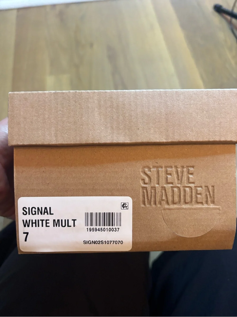 Steve Madden White Newspaper Print Slide Heels with Red Accent